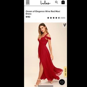 Ocean of Elegance Wine Red Maxi Dress